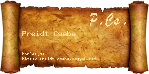 Preidt Csaba névjegykártya